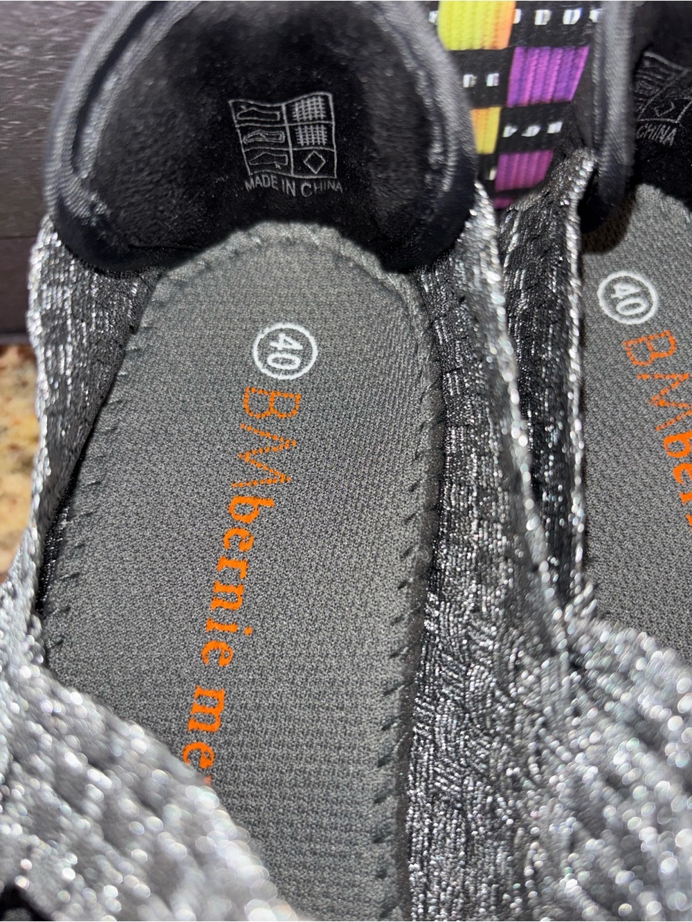 Bernie Mev Woven Stretch Slingback Sandals in Metallic Gray 🆕 - Picture 4 of 9